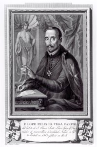 Ritratto di Lope Felix de Vega Carpio, inciso da Fernando Selma da Rafael Ximeno y Planes